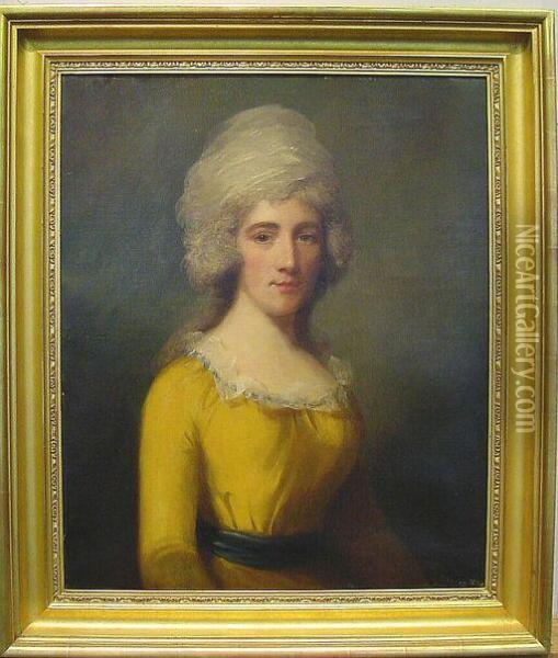Portrait Of Mrs. Gregory Oil Painting - John Hoppner