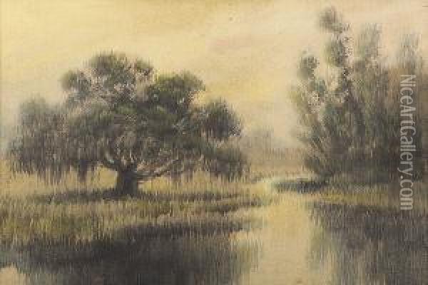 Louisiana Bayou Oil Painting - Alexander John Drysdale