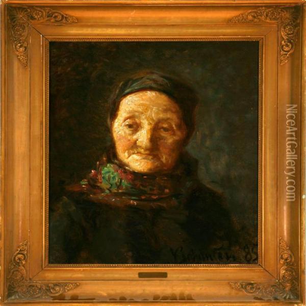 Portrait Of Stinebollerhus From Skagen Oil Painting - Viggo Johansen
