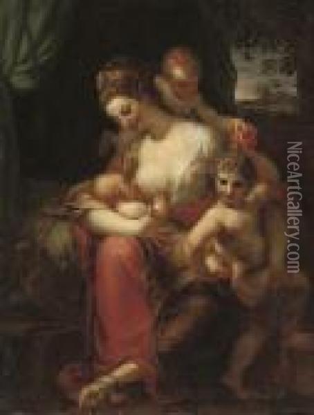 The Madonna And Child With Putti Oil Painting - Correggio, (Antonio Allegri)
