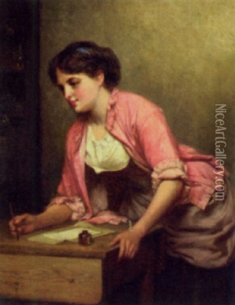 The Love Letter Oil Painting - William Oliver the Younger