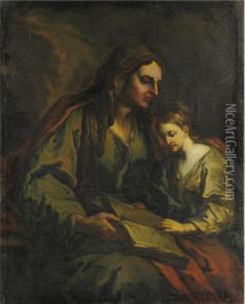 L'educazione Della Vergine Oil Painting - Giuseppe Antonio Pianca