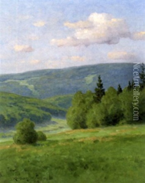 Sommertag Im Taunus (+ Taunuslandschaft, Verso) Oil Painting - Nelson Gray Kinsley