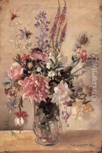 A Garden Bunch Oil Painting - George Lambert