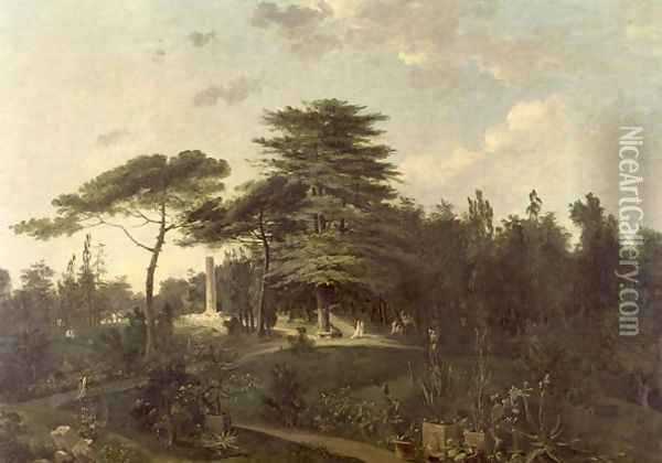 The Cedar of Lebanon in the Jardin des Plantes Oil Painting - Jean-Pierr Houel
