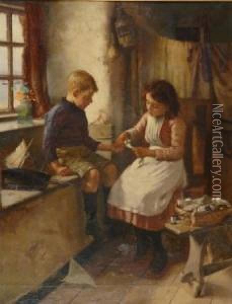 A Slight Mishap Oil Painting - William Banks Fortescue