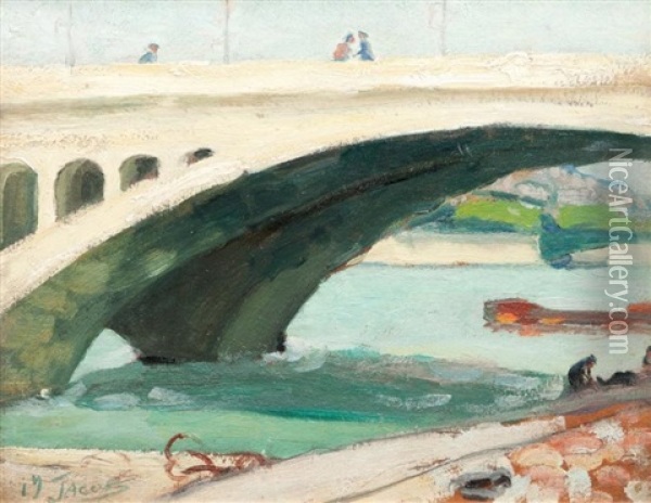 Pont Sur La Seine Oil Painting - Max Jacob