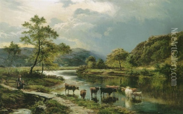 River Artro At Llanbedr Oil Painting - Sidney Richard Percy