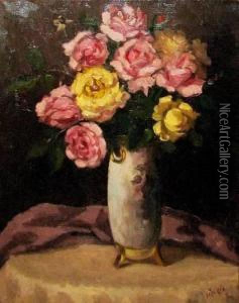Still Life, Roses Oil Painting - Douglas Alexander