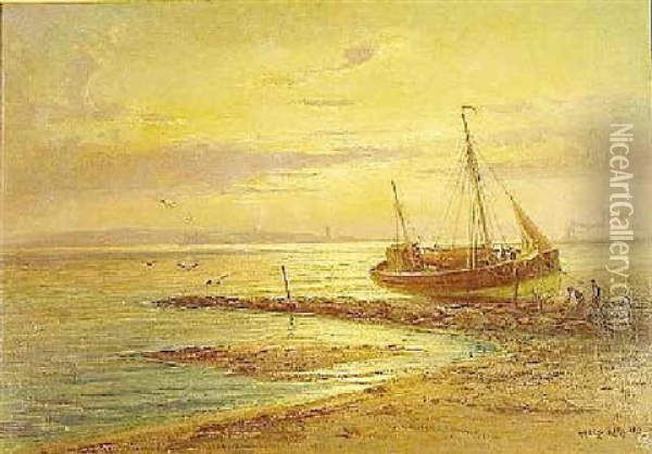Abendstimmung An Der Nordsee Oil Painting - Alexander Kircher