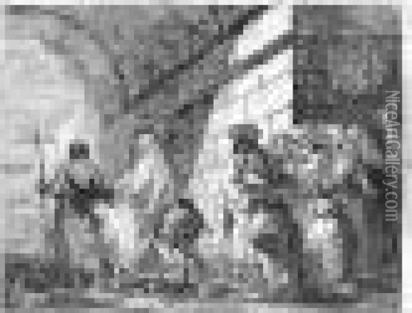 Idee Pittoresche Sulla Fuga In Egitto (r.67-93) Oil Painting - Giovanni Domenico Tiepolo