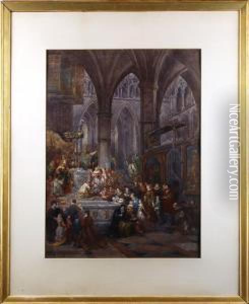 Blessing A Tomb Oil Painting - Clara Montalba
