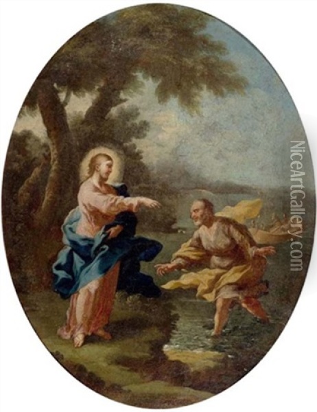 Die Berufung Des Heiligen Petrus Oil Painting - Francesco de Mura