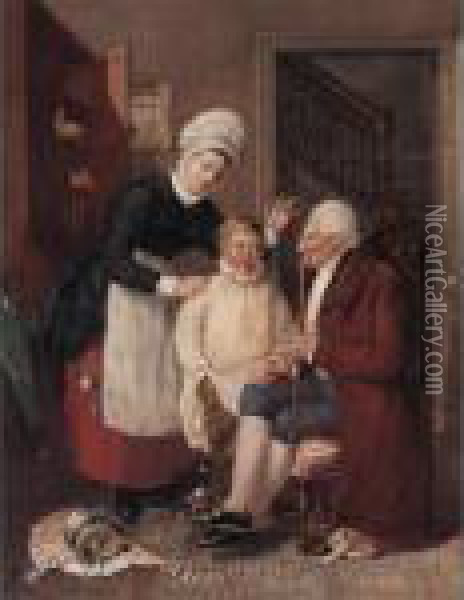 The Dentist's Surgery Oil Painting - William Henry Hunt