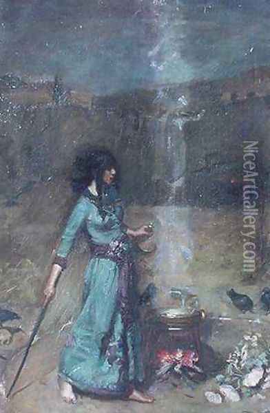 Study for The Magic Circle Oil Painting - John William Waterhouse