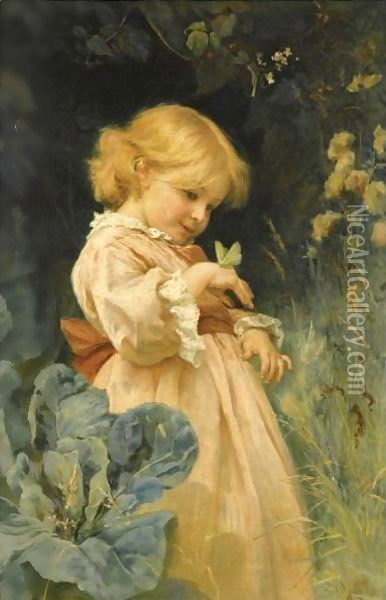 The Butterfly Oil Painting - Frederick Morgan