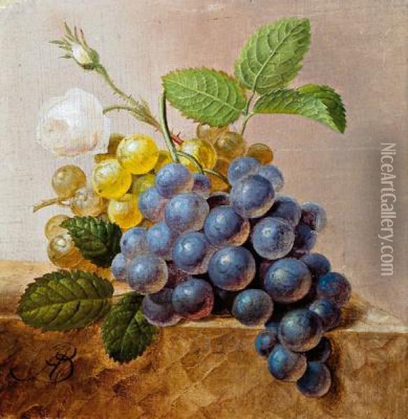 Weintrauben Und Rosen Oil Painting - Arnoldus Bloemers