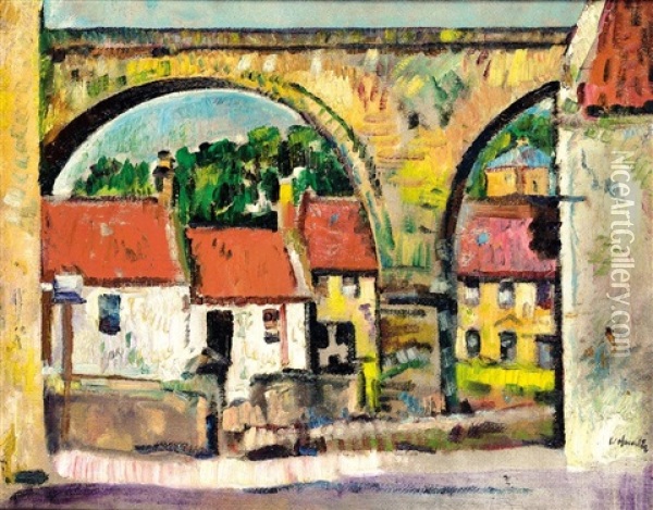 The Railway Bridge, Lower Largo Oil Painting - George Leslie Hunter