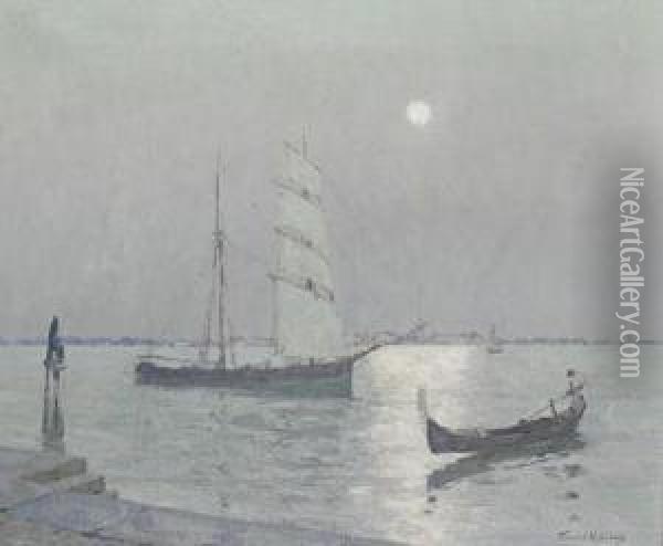 Early Moonrise, Venice Oil Painting - Terrick John Williams