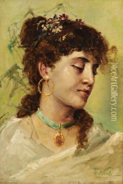 Gypsy Girl Oil Painting - Girolamo Pieri B. Nerli