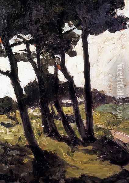 Untitled (Pine Trees -- Equihen, France) Oil Painting - Max Bohm