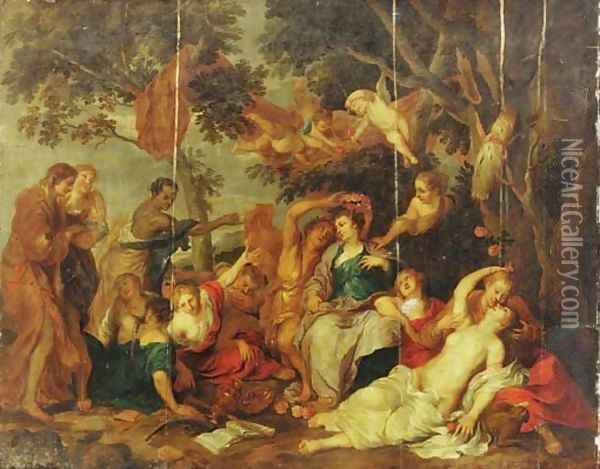 Amaryllis and Mirtillo Oil Painting - Sir Anthony Van Dyck