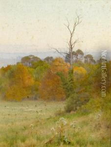 Autumn Gold Signed Oil Painting - George Marks