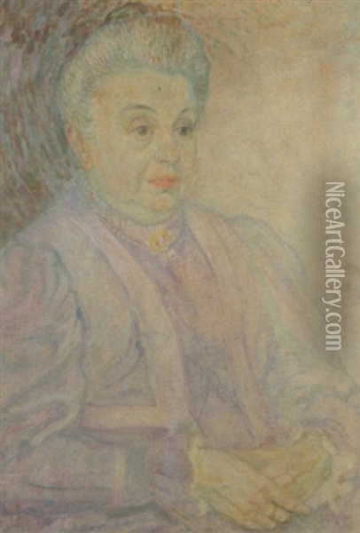 Portrait Of The Mother Of The Artist Oil Painting - Leo Gestel
