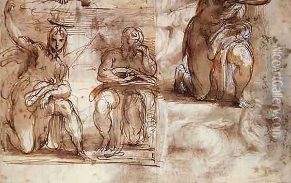 Study for Saints Oil Painting - Girolamo Francesco Maria Mazzola (Parmigianino)