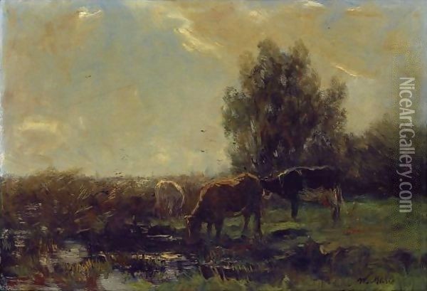Cows At Pasture Oil Painting - Willem Maris