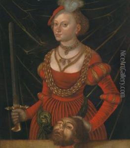 Giuditta E Oloferne Oil Painting - Lucas The Elder Cranach