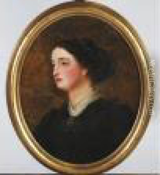 Bust Portrait Of A Lady Facing To Dexter Oil Painting - William Powell Frith