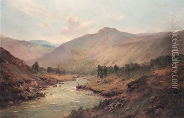 The Valley Of The Dee Oil Painting - Alfred de Breanski