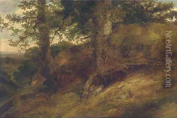 The Warren, Albury Heath Oil Painting - George Cole, Snr.