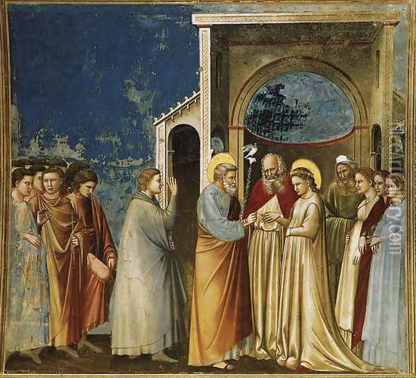 No. 11 Scenes from the Life of the Virgin- 5. Marriage of the Virgin 1304-06 Oil Painting - Giotto Di Bondone