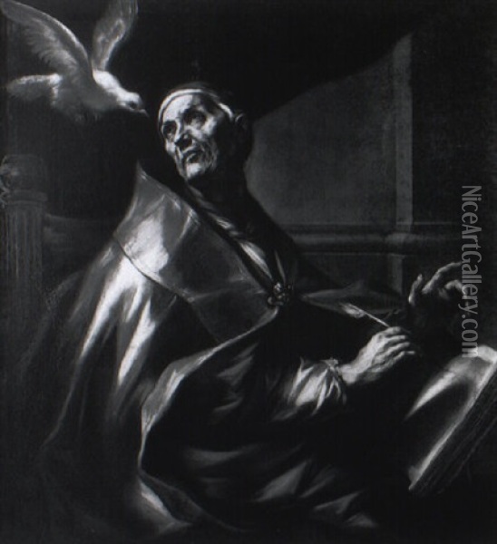 Saint Gregoire Le Grand Oil Painting - Giovanni Battista Beinaschi
