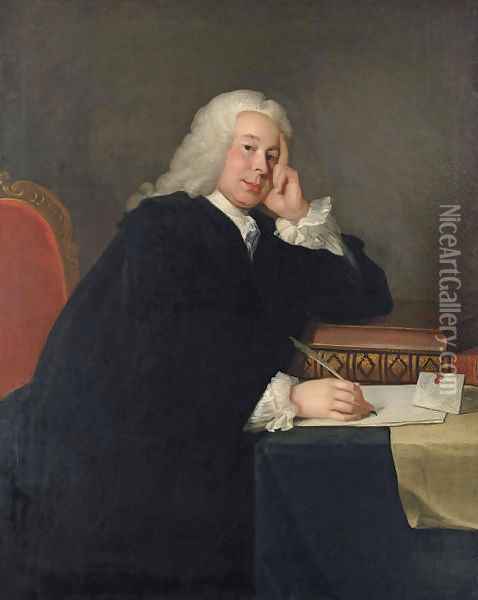 Portrait of Nicholas Hardinge, M.P. (1699-1758) Oil Painting - Allan Ramsay