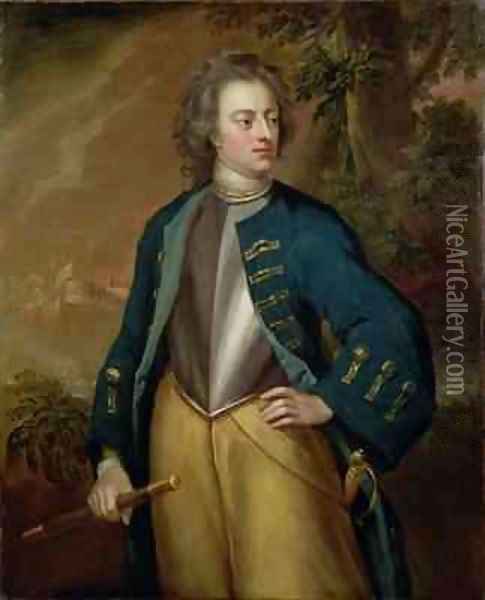 Portrait of King Carl XII of Sweden 1682-1718 Oil Painting - Michael Dahl