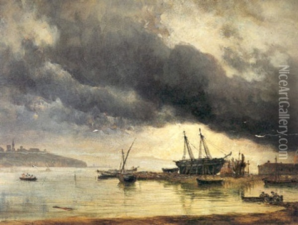 Im Hafen Bei Rovinj Oil Painting - Rudolf von Alt