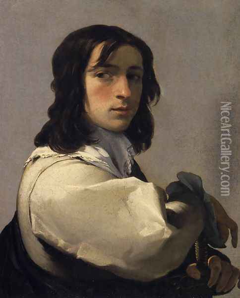 Portrait of a Young Man c. 1640 Oil Painting - Eustache Le Sueur