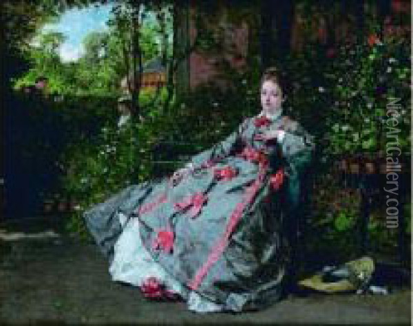 Femme Au Jardin Oil Painting - Victor Joseph Chavet