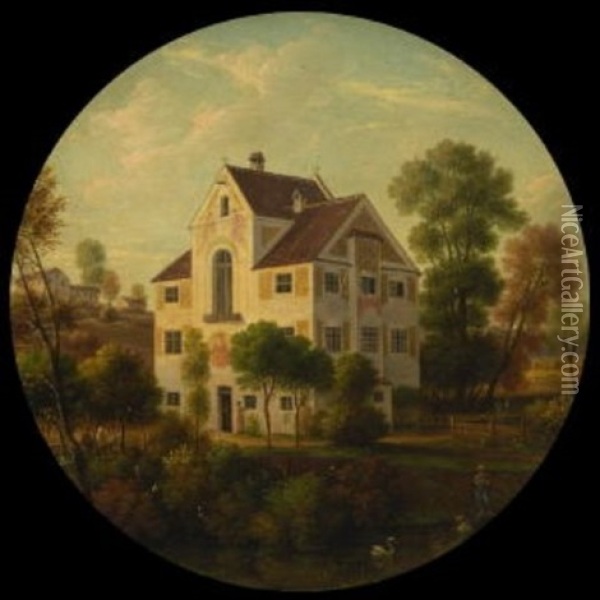 Das Asam-schlosl Maria Einsiedel In Thalkirchen Oil Painting - Friedrich Olivier