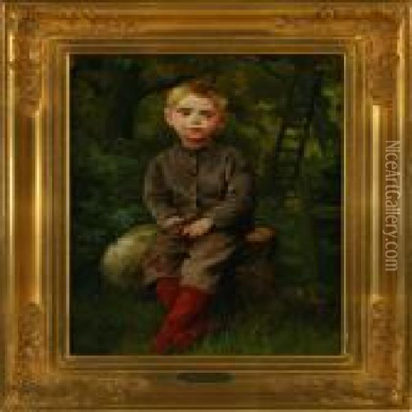 Portrait Of A Boy Oil Painting - Carl Vilhelm Meyer