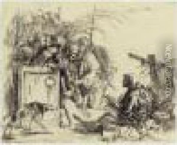 Death Giving Audience (de Vesme 10; Rizzi 36) Oil Painting - Giovanni Battista Tiepolo