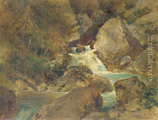 Mountain Stream Oil Painting - Louis Comfort Tiffany