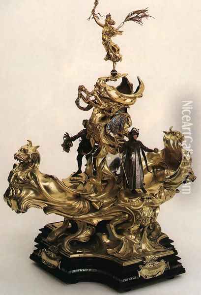 Epergne Presented to Queen Victoria as a Jubilee Gift by the Officers of the Army Oil Painting - Alfred Gilbert