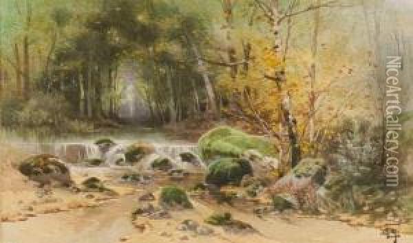La Petite Cascade Oil Painting - Hippolyte Jean Adam Gide