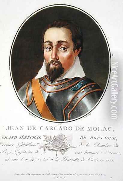 Jean de Carcado de Molac c.1475-1525, engraved by Ride, 1788 Oil Painting - Antoine Louis Francois Sergent-Marceau