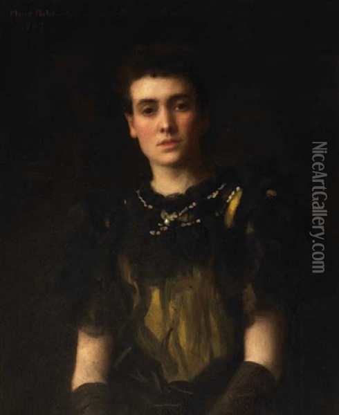 Female Portrait Study Oil Painting - Maud Porter