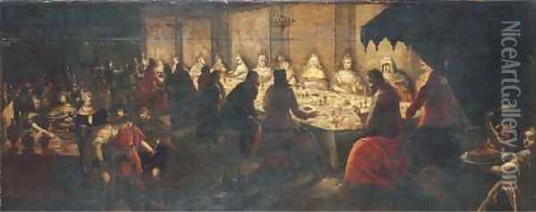 The Wedding Feast at Cana Oil Painting - Frans I Francken